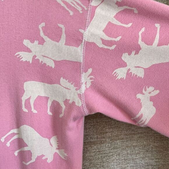 Lazy One Womens Pajamas One Piece Jumpsuit Pink XL Moose Print Flap Jack Cotton - Picture 6 of 14